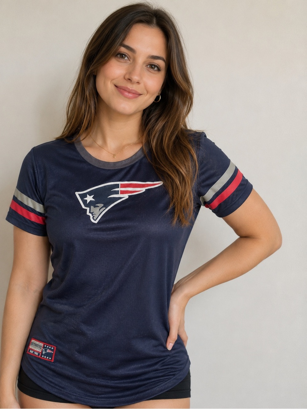 NWT NFL New England Patriots Women’s XL Jersey Shirt Navy #60 EST